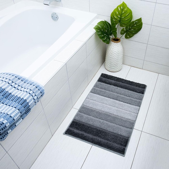 Soft Dark Grey Bath Mat Non Slip Rubber