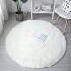 White Round Silky Floor Mat