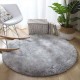 Grey Round Silky Floor Mat