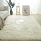 White Rectangular Silky Floor Mat