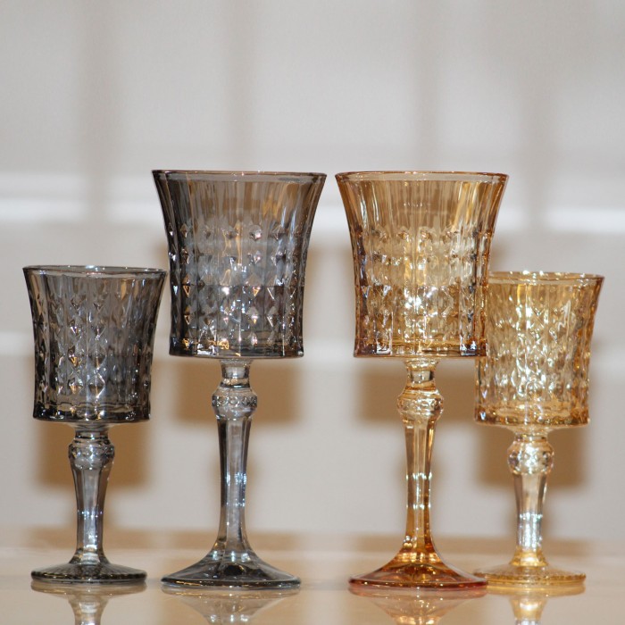 Ombre and Grey Crafted Glass Cups Set of Six