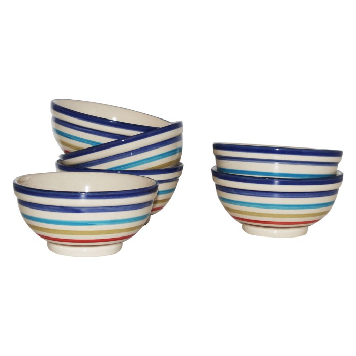 Striped Porcelain Indian Bowl