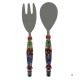 Indian Fork and Spoon Set with Porcelain Handles