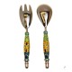 Indian Fork and Spoon Set with Porcelain Handles