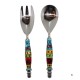 Indian Fork and Spoon Set with Porcelain Handles