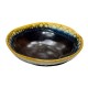 Ceramic Black Deep Plate with Golden Edge