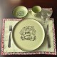 Eat Drink and Be Thankful Green Ceramic Plate