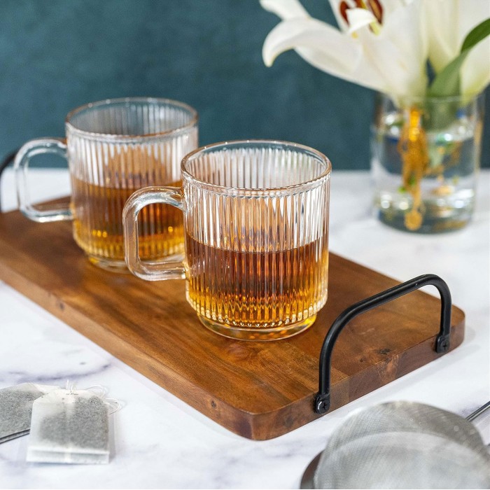 Twin Stripe Glass Cups