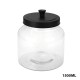 Clear Glass Jar with Black Metal Lid