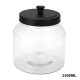 Clear Glass Jar with Black Metal Lid