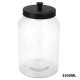 Clear Glass Jar with Black Metal Lid