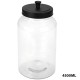 Clear Glass Jar with Black Metal Lid