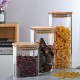 Glass Transparent Storage Jars with Bamboo Lid