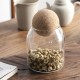 Transparent Glass Jar with Round Ball Cork Lid