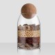 Transparent Glass Jar with Round Ball Cork Lid