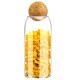 Transparent Glass Jar with Round Ball Cork Lid