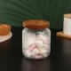 Glass Crafted Jar with Wooden Lid