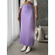 Women's Fashion Satin Purple Skirt