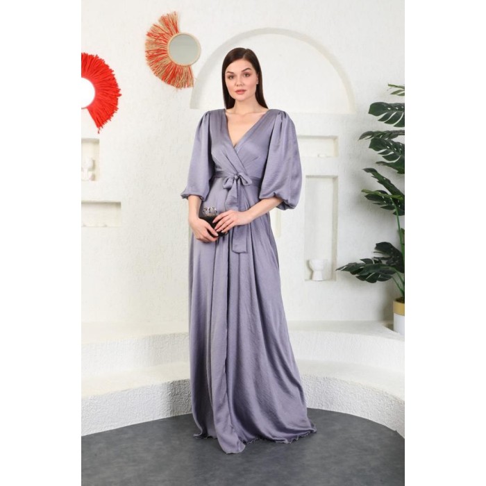 Long Satin Dress Ladies Fashion Clothes