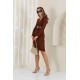 Long Belt Dress Ladies Fashion Clothes