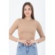  Round Crop Women's Fashion Basic Top