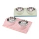 Pets Double Bowl with Stainless Steel Removable Plates