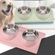 Pets Double Bowl with Stainless Steel Removable Plates