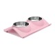 Pets Double Bowl with Stainless Steel Removable Plates