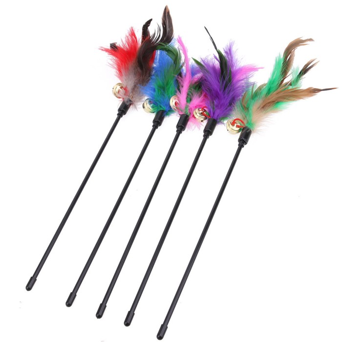 Colorful Feather Pet Teasing Interactive Toy