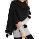 Women’s Cotton Stole with Pom Pom Accents