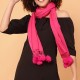 Women’s Cotton Stole with Pom Pom Accents