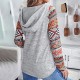 Boho Chic Embroidered Sleeve Pullover Hoodie