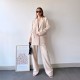 Women's Fashion Beige Set Clothes