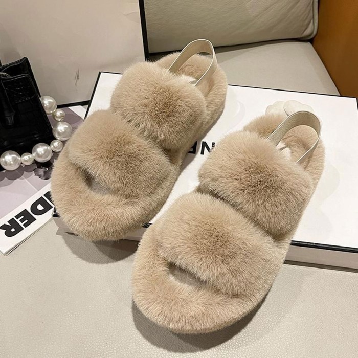 Ladies Fashion Winter Fluffy Slippers