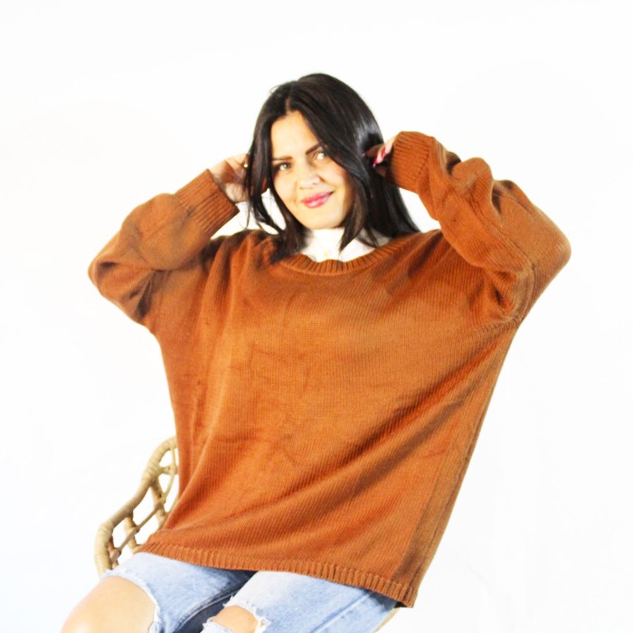 Women’s Fashion Brown Wool Sweater