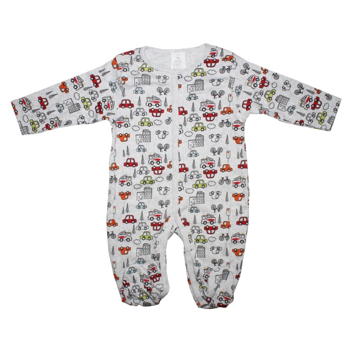 Charming Baby White Romper with Cars Motifs