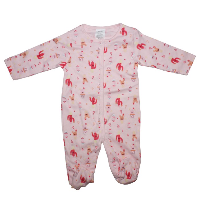 Adorable Baby Pink Romper with Cactus Motifs